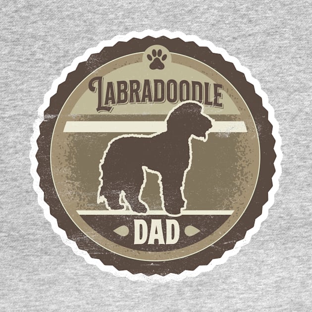 Labradoodle Dad - Distressed Labradoodle Silhouette Design by DoggyStyles